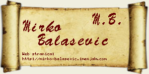 Mirko Balašević vizit kartica